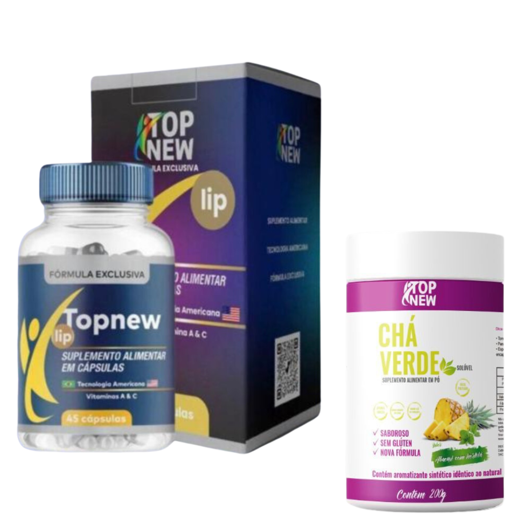 Kit Topnew-lip + Chá Verde Sabor Abacaxi Com Hortelã