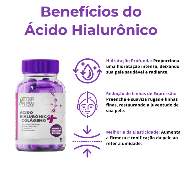 Pacote Completo para Saúde e Bem-Estar: Ácido Hialurônico, colágeno verisol e Top New Termogenico