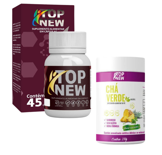 Kit Topnew Termogênico + Chá Verde Abacaxi Com Hortelã